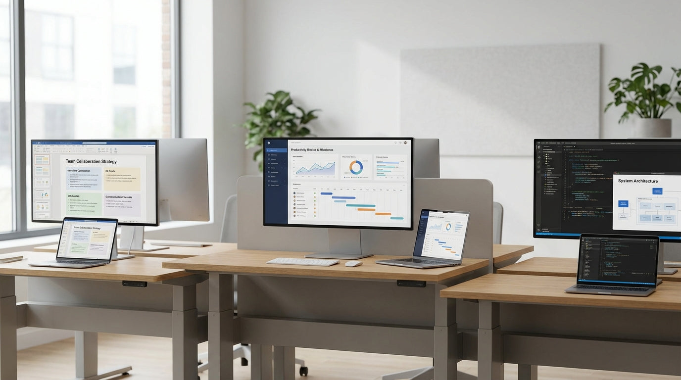 How to Arrange 3-Person Workstations for Team Collaborationimage
