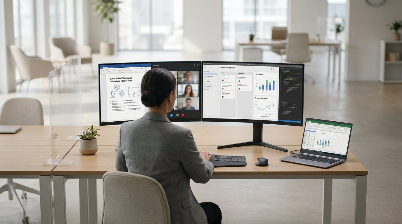 How to Set Up Desk Screens for Social Distancingimage
