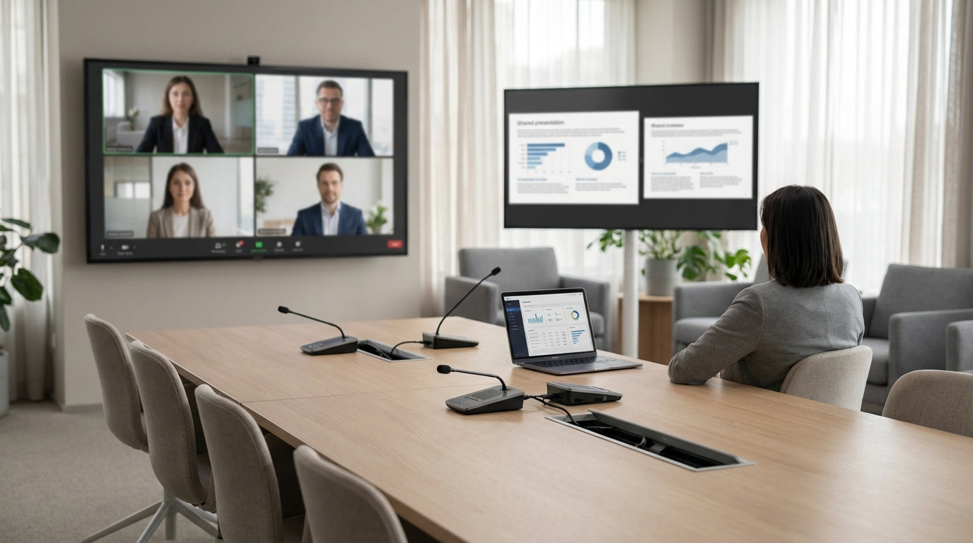 Best Boardroom Tables for Video Conferencing Setupimage