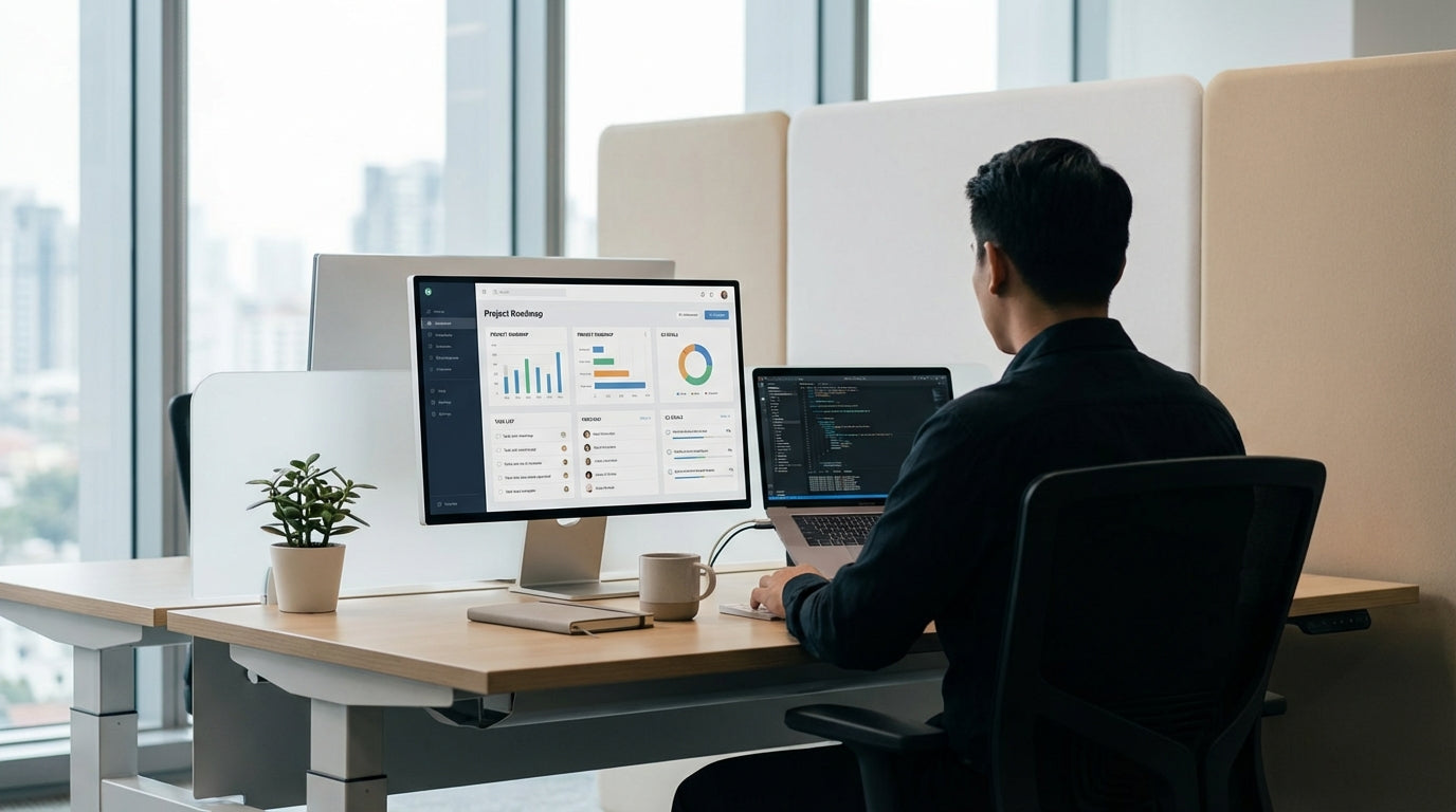 Corner Desk Setup Ideas for Maximum Productivityimage