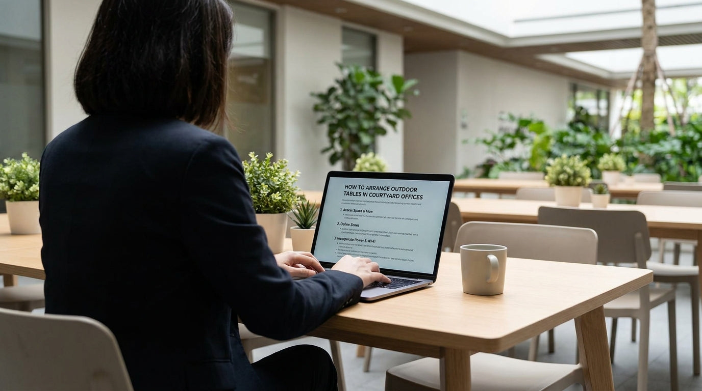 How to Arrange Outdoor Tables in Courtyard Officesimage