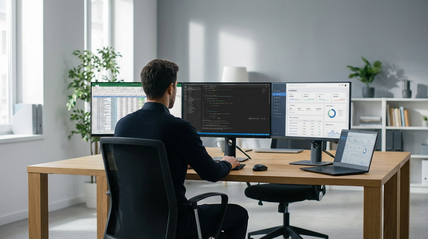 What Size Desk Do I Need for Three Monitors?image