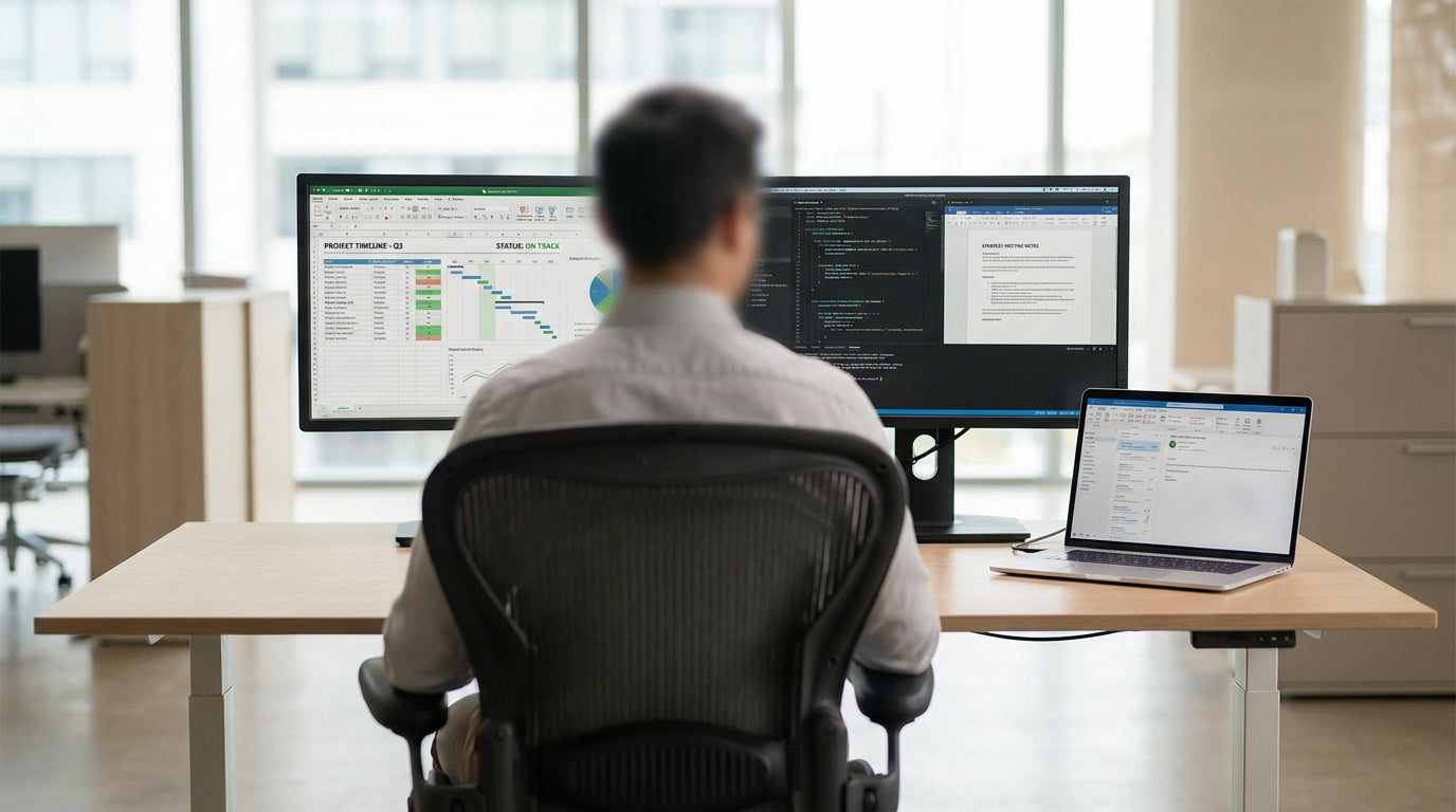 What Size Standing Desk Do I Need for Dual Monitors?image