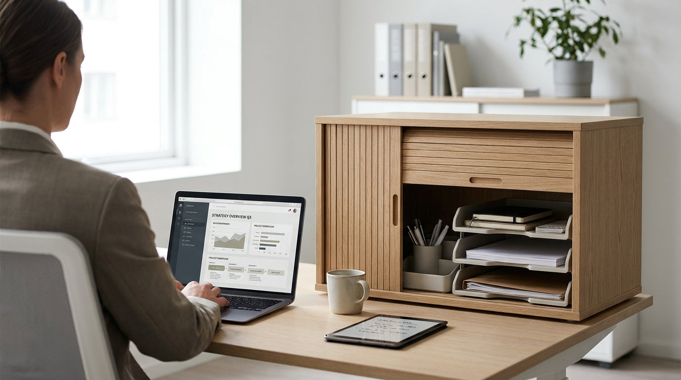 What Size Tambour Cabinet for Stationery Storage?image