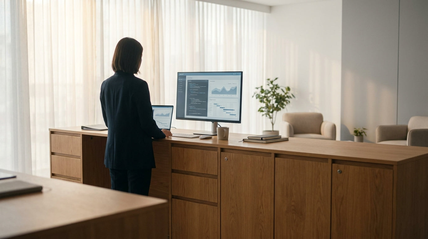 What Type of Reception Counter Has Most Storage?image