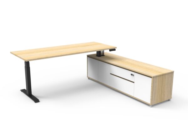 Boost Electric Height Adjustable - Executive Desk With Cabinet