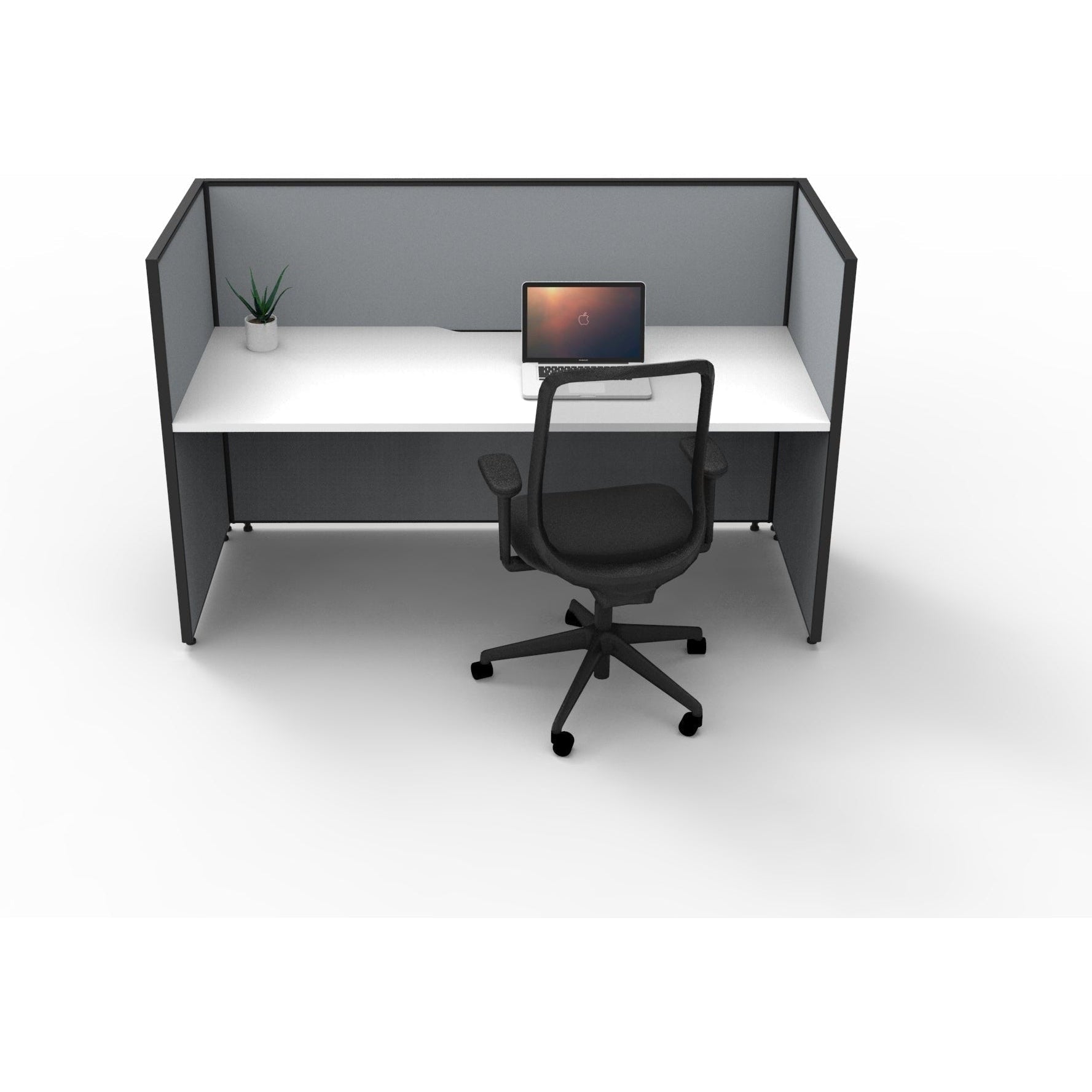 SHUSH30 Workstation - 1 Person - Screen Hung Top - White