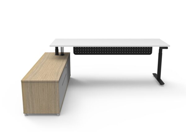 Halo (Round Legs) Electric Height Adjustable Executive Desk & Cabinet