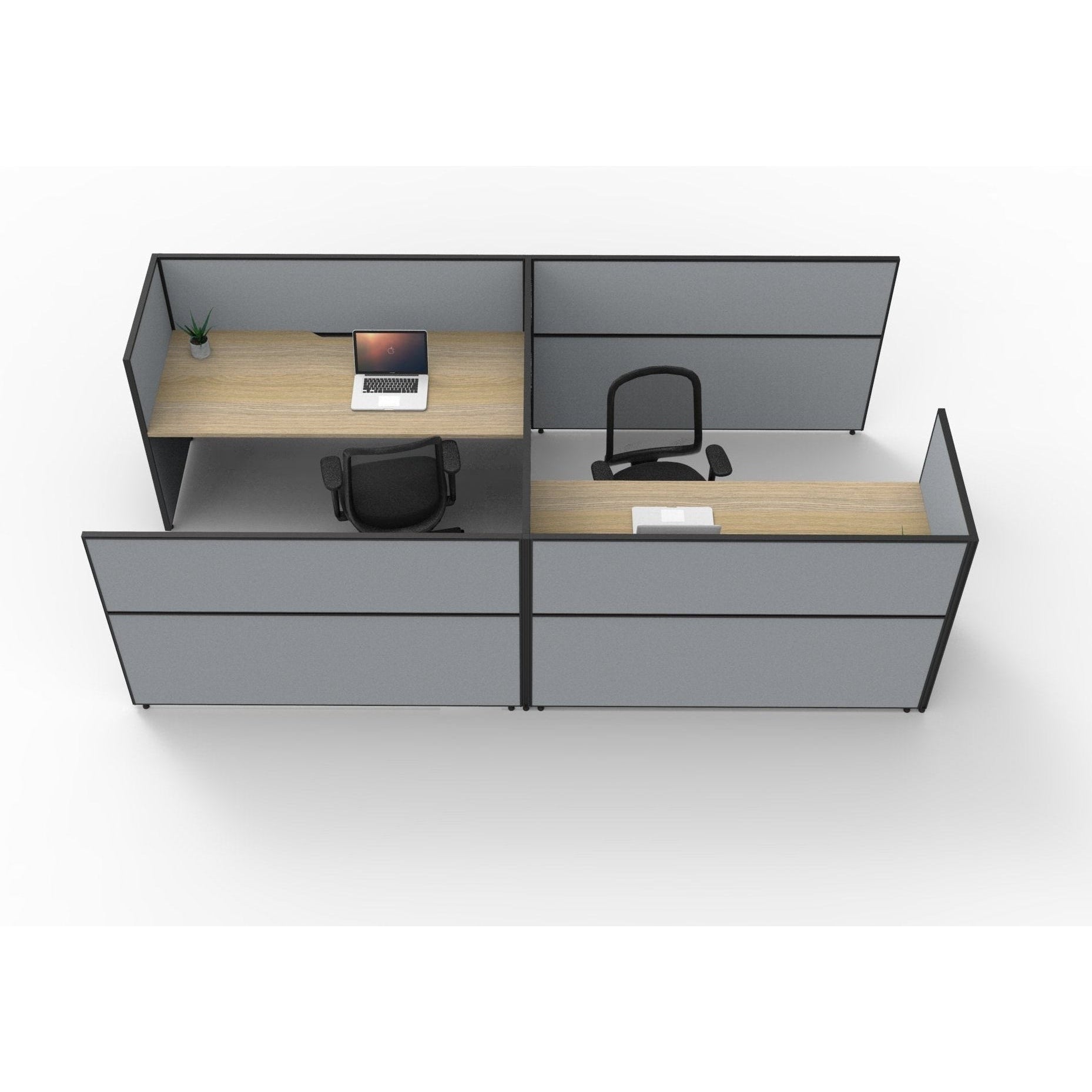 SHUSH30 Cubicle Workstation - 2 Person - Oak