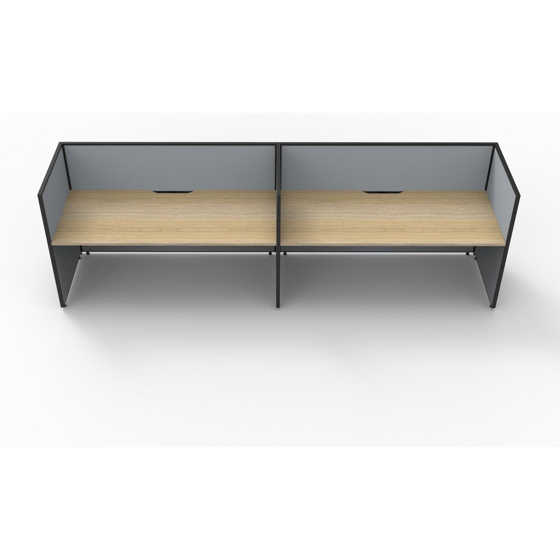 SHUSH30 Workstation - 2 Person - Screen Hung Tops - Oak