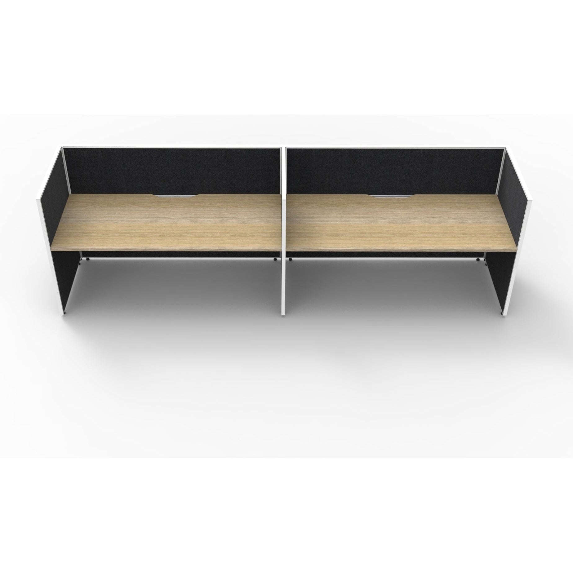 SHUSH30 Workstation - 2 Person - Screen Hung Tops - Oak