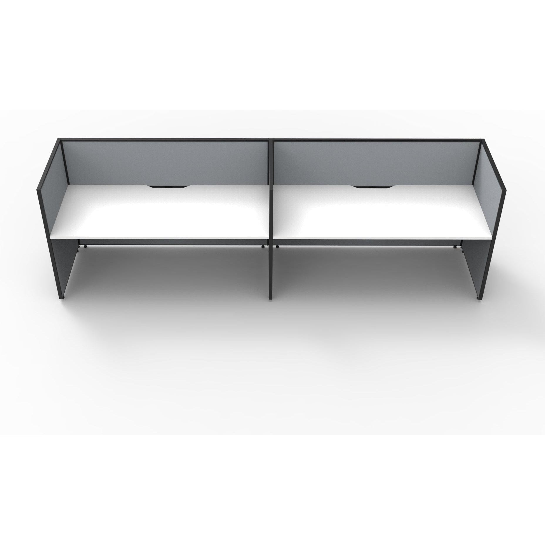SHUSH30 Workstation - 2 Person - Screen Hung Tops - White