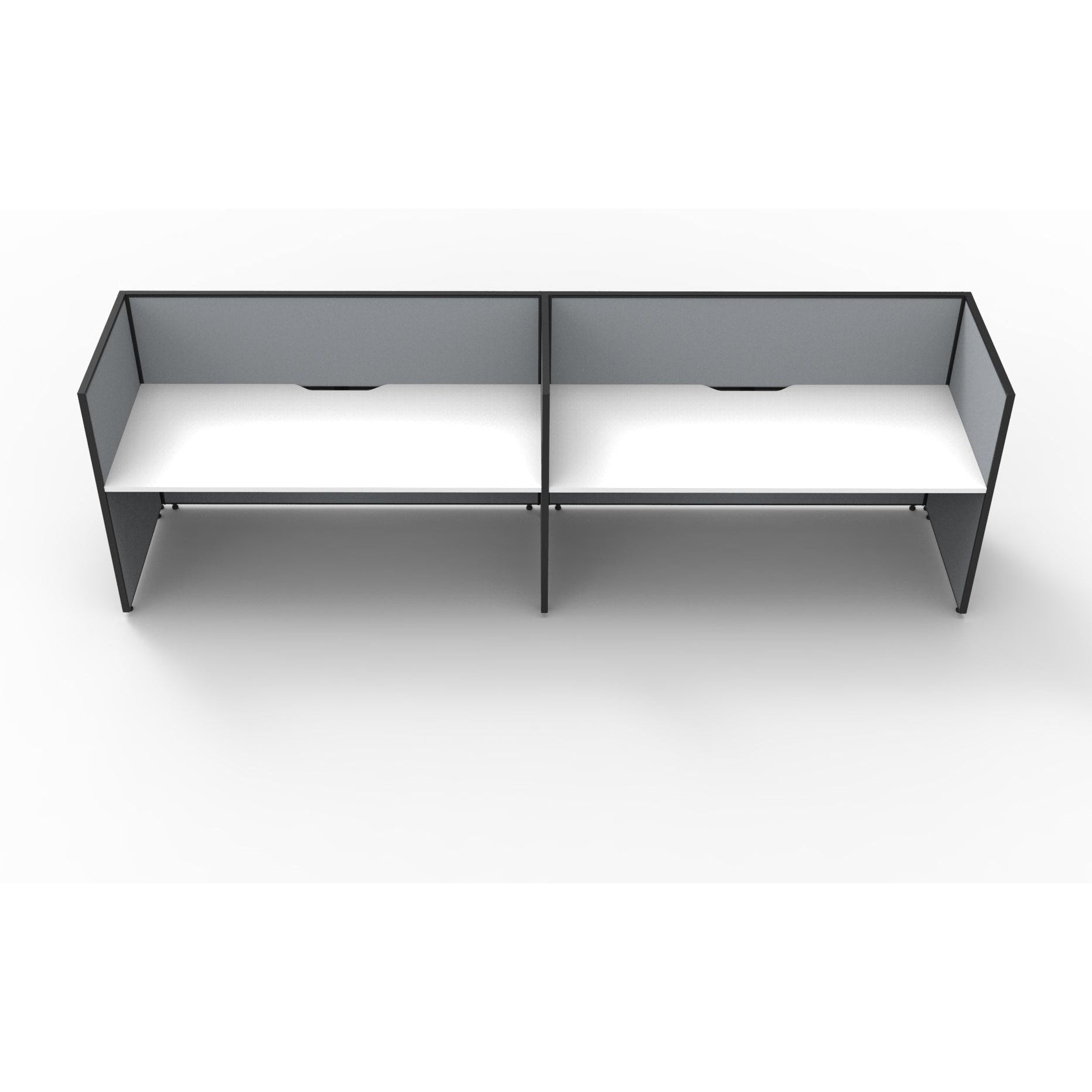 SHUSH30 Workstation - 2 Person - Screen Hung Tops - White
