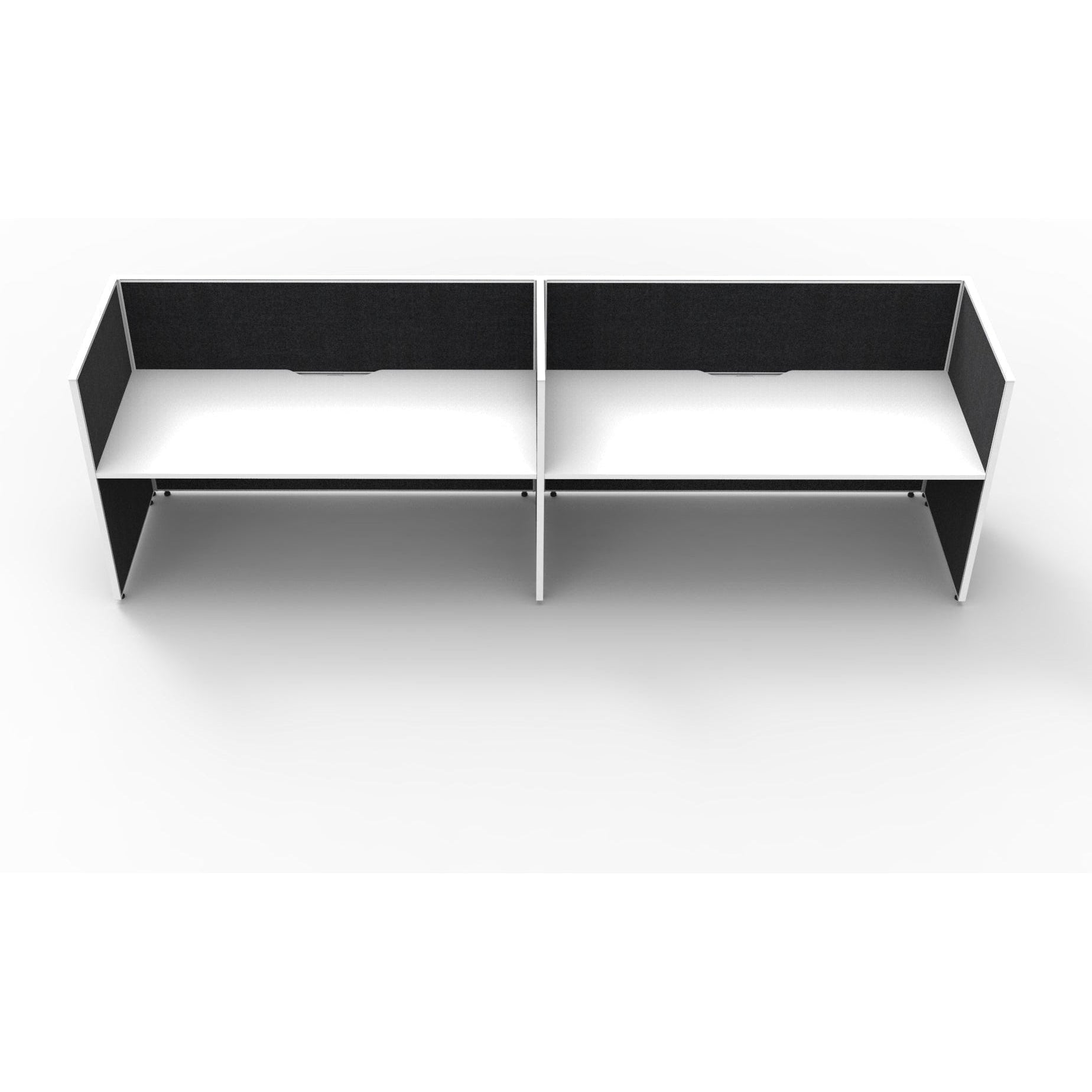 SHUSH30 Workstation - 2 Person - Screen Hung Tops - White