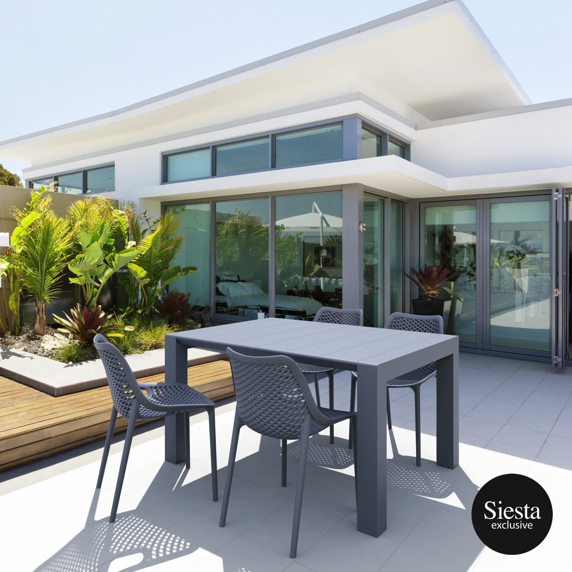 Vegas Table 4 Seater Outdoor Dining Setting with Air Chair