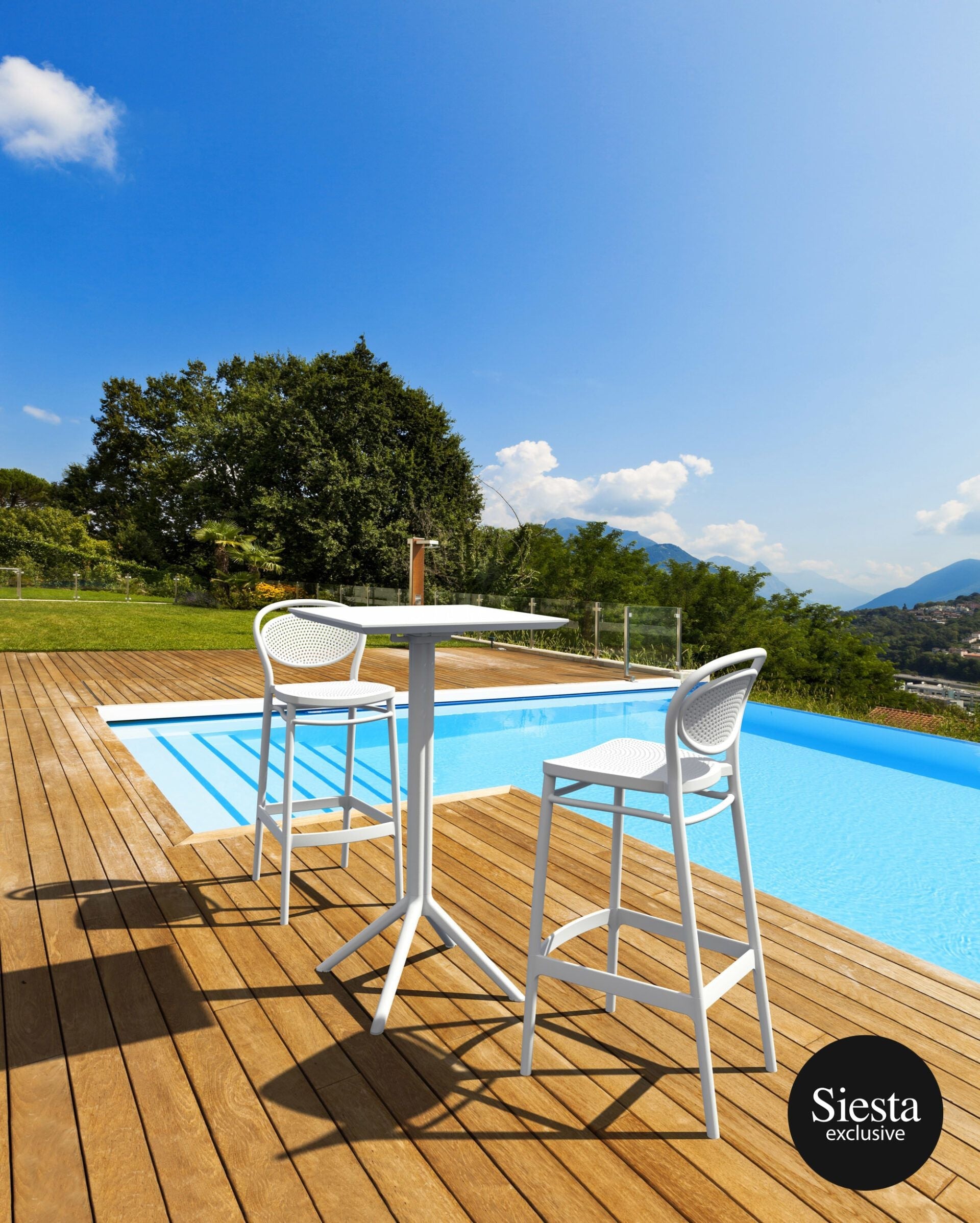 Sky Bar Table 3 Piece Set with Marcel 75 Barstools