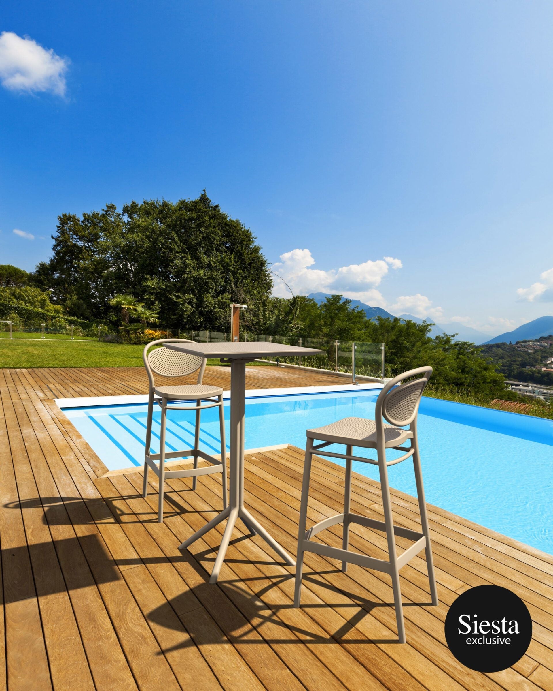 Sky Bar Table 3 Piece Set with Marcel 75 Barstools