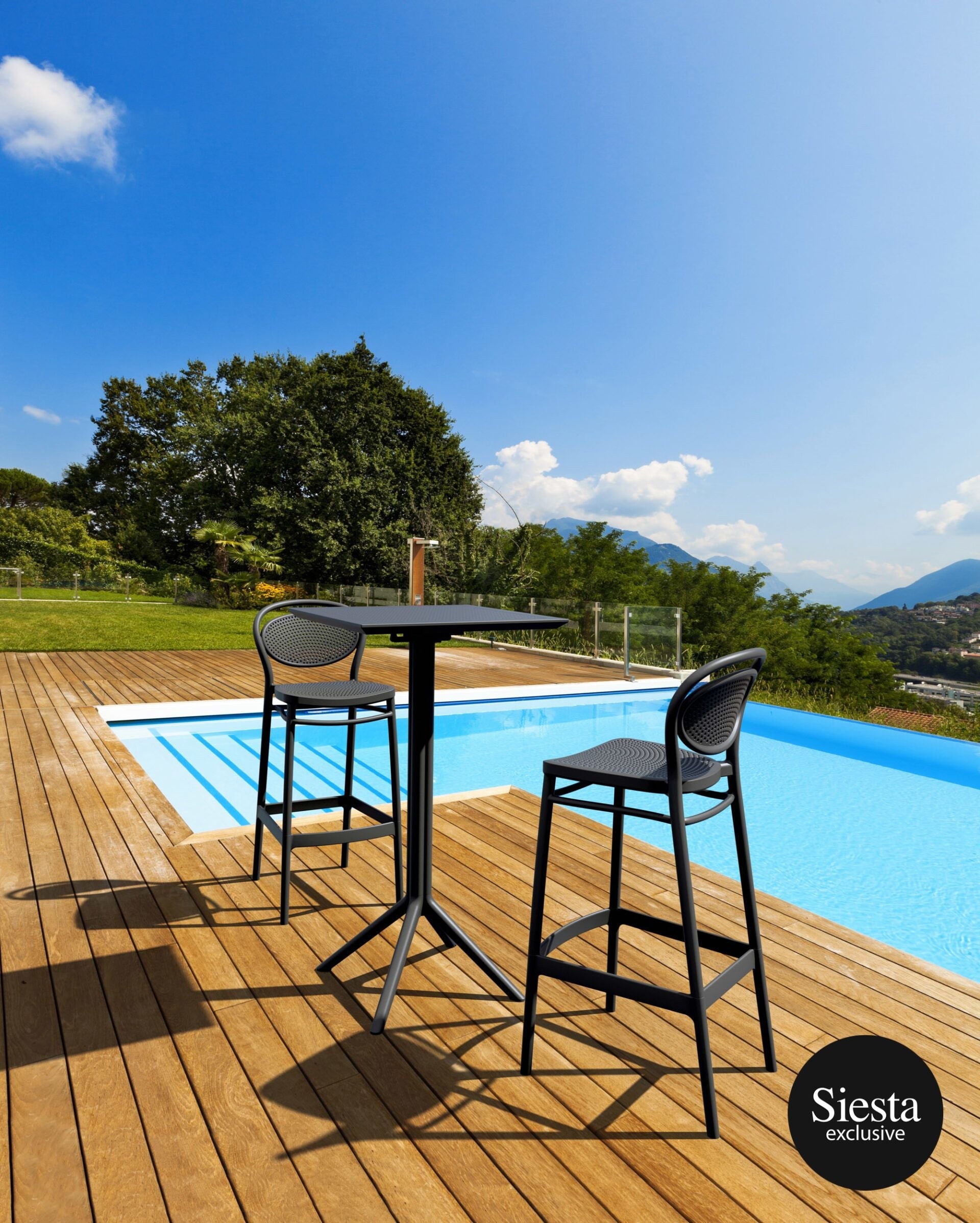 Sky Bar Table 3 Piece Set with Marcel 75 Barstools