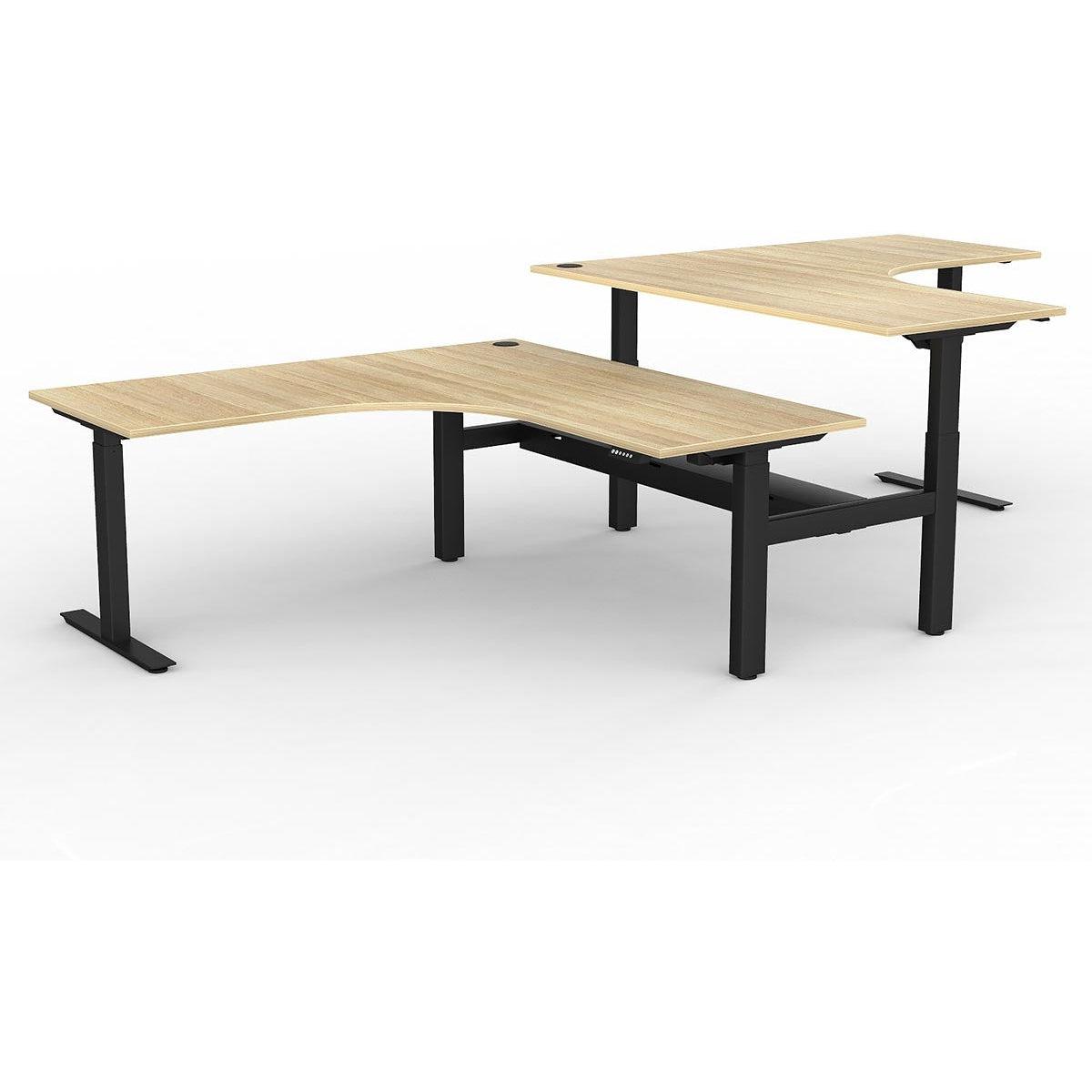 Agile Electric 2-Column 90° Shared Workstation - Cable Tray