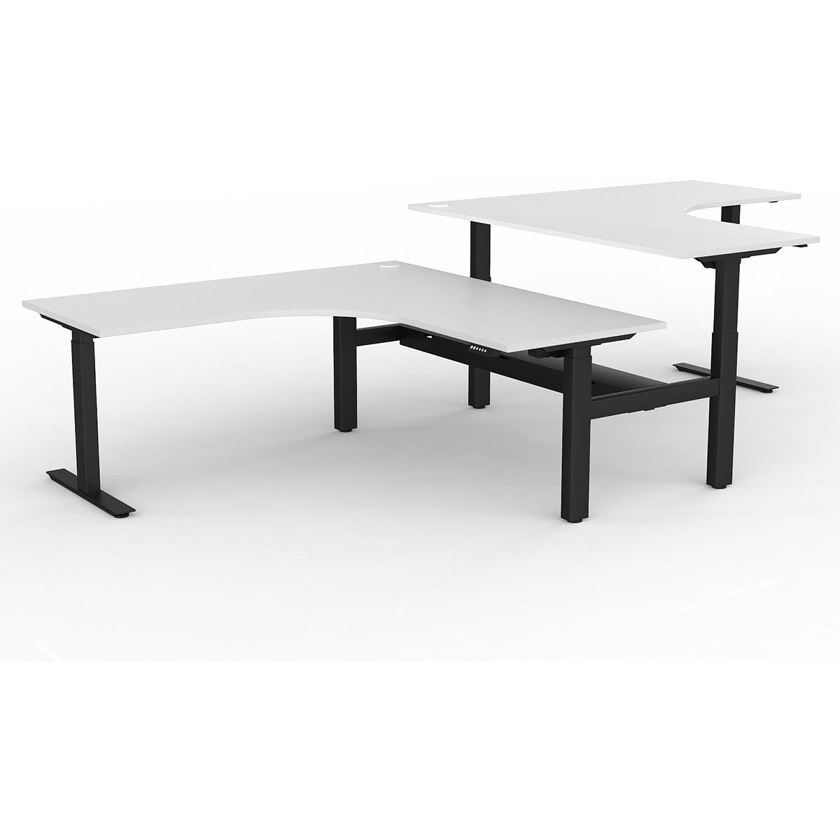 Agile Electric 2-Column 90° Shared Workstation - Cable Tray