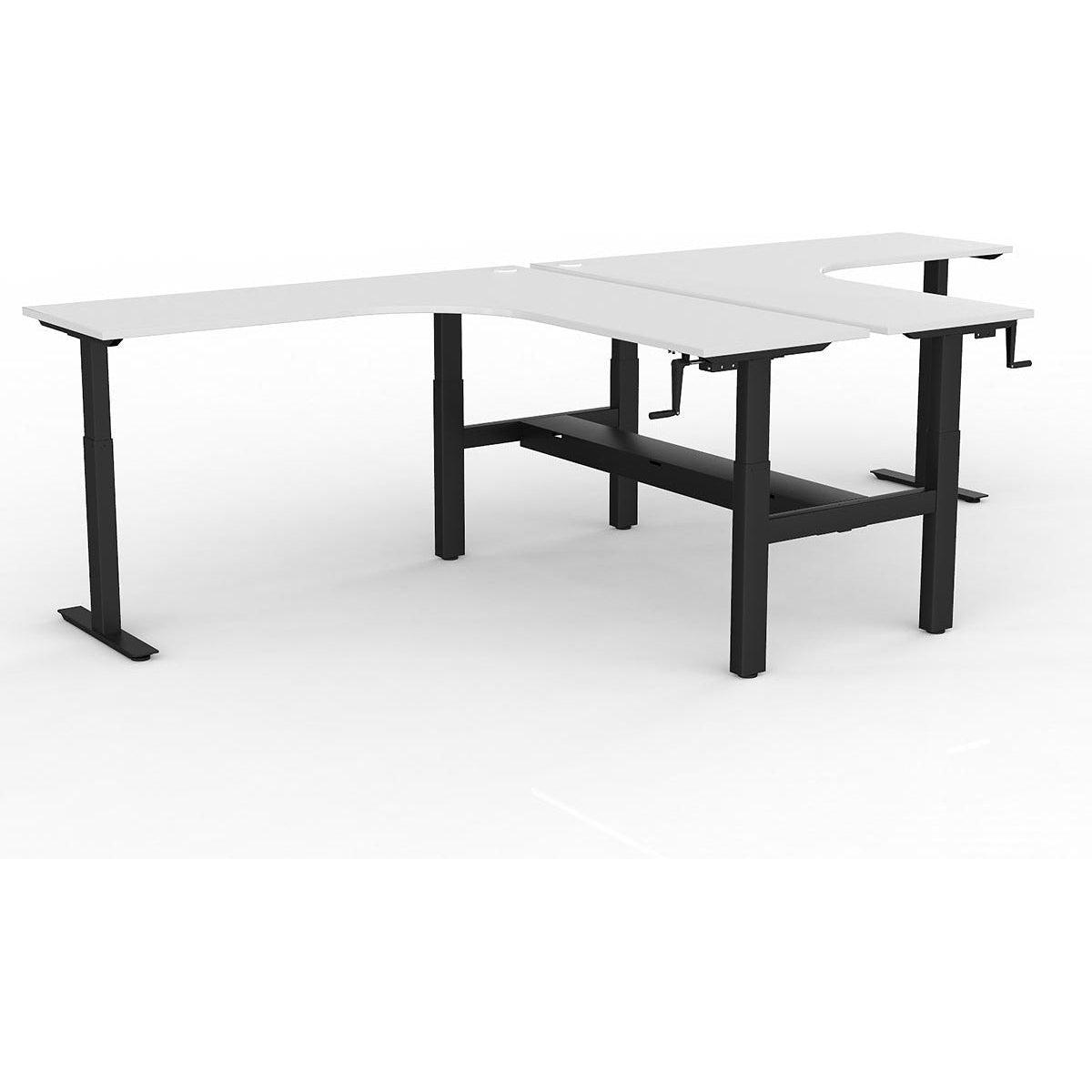 Agile Winder Adjust 90° Shared Workstation - Cable Tray
