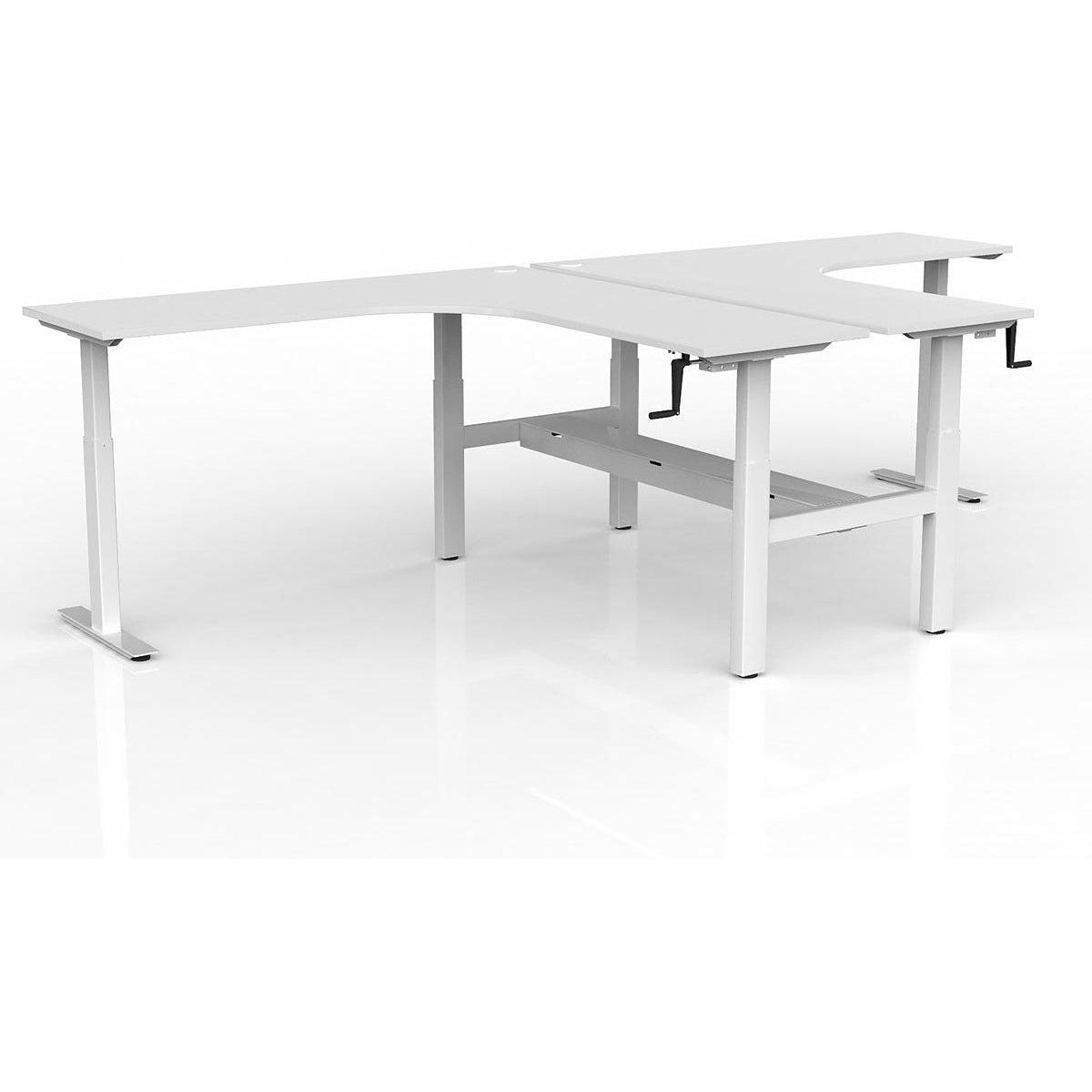 Agile Winder Adjust 90° Shared Workstation - Cable Tray