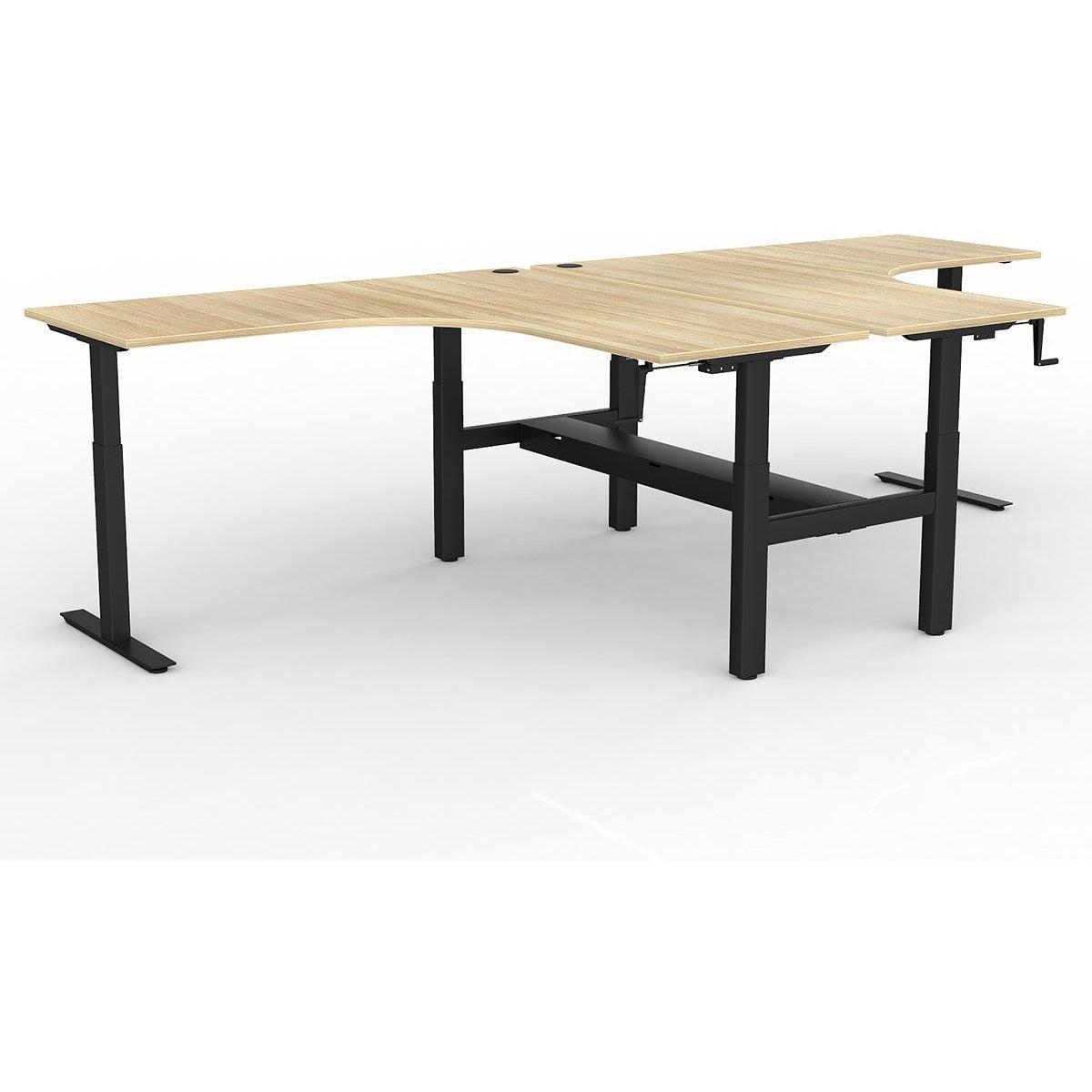 Agile Winder Adjust 90° Shared Workstation - Cable Tray