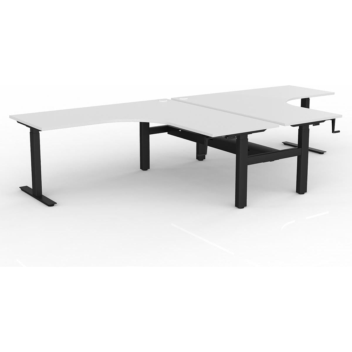 Agile Winder Adjust 90° Shared Workstation - Cable Tray
