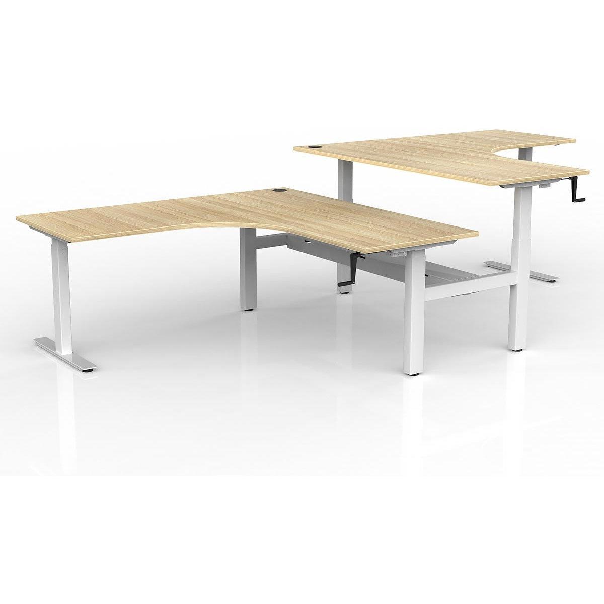 Agile Winder Adjust 90° Shared Workstation - Cable Tray