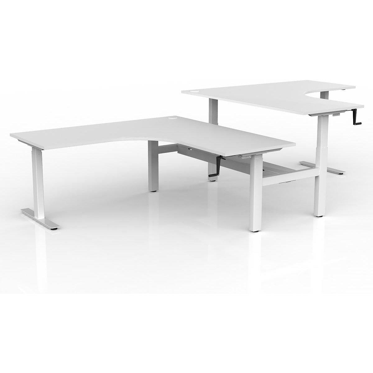 Agile Winder Adjust 90° Shared Workstation - Cable Tray