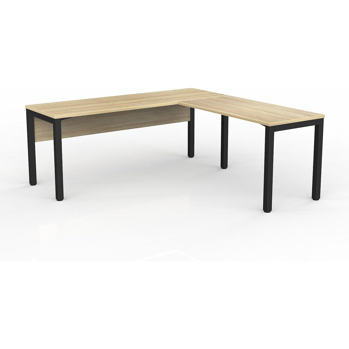 Axis Desk with Return and Modesty - New Oak Worktop