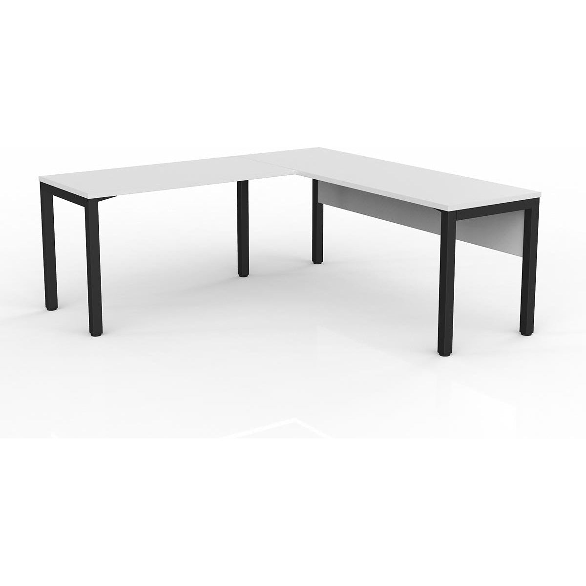 Axis Desk with Return and Modesty - White Worktop