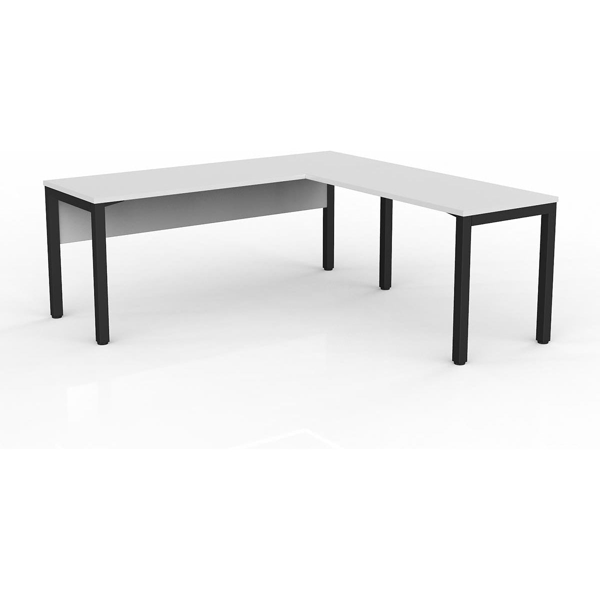 Axis Desk with Return and Modesty - White Worktop