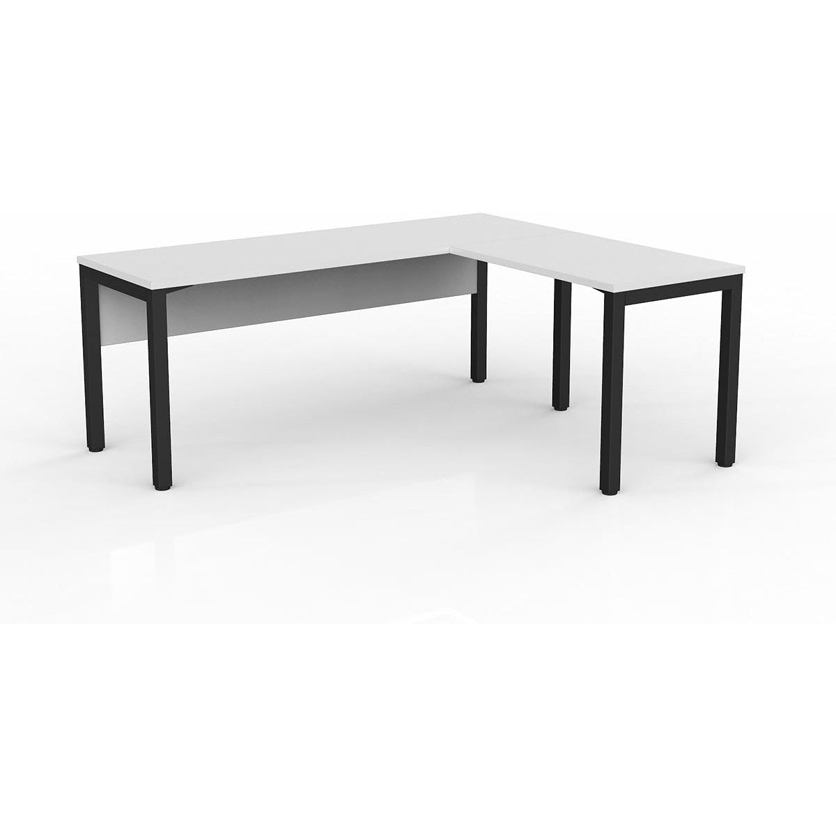 Axis Desk with Return and Modesty - White Worktop