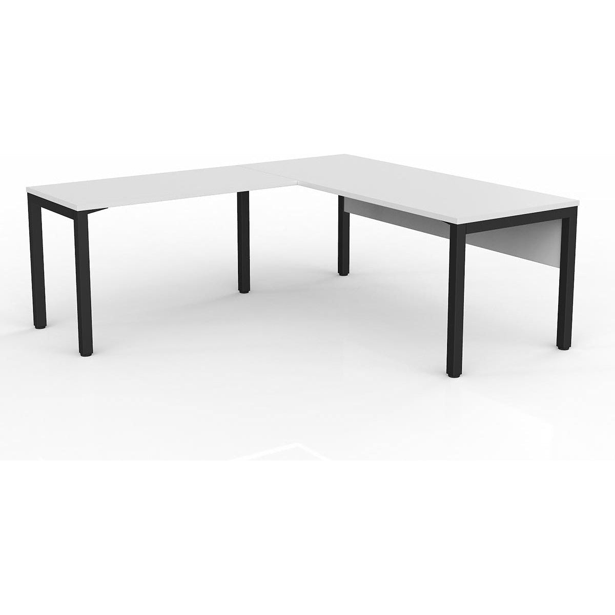 Axis Desk with Return and Modesty - White Worktop