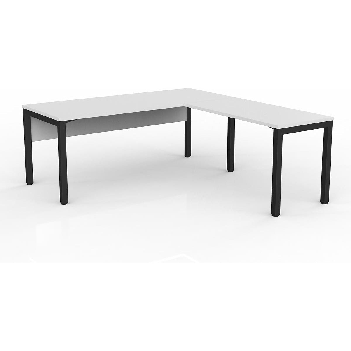 Axis Desk with Return and Modesty - White Worktop