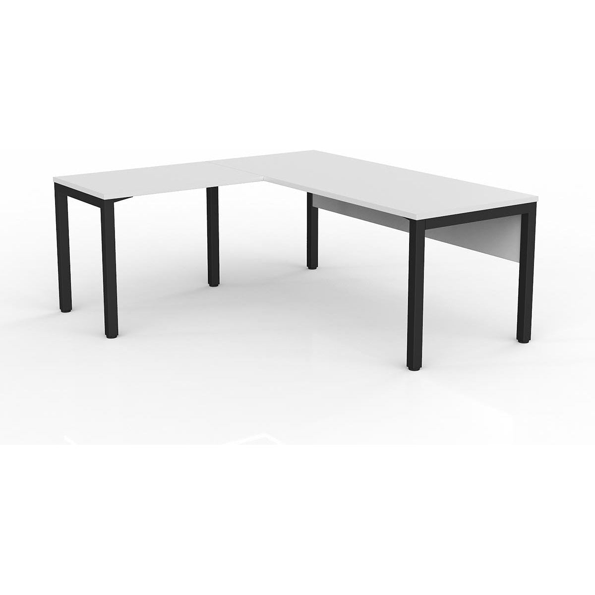 Axis Desk with Return and Modesty - White Worktop