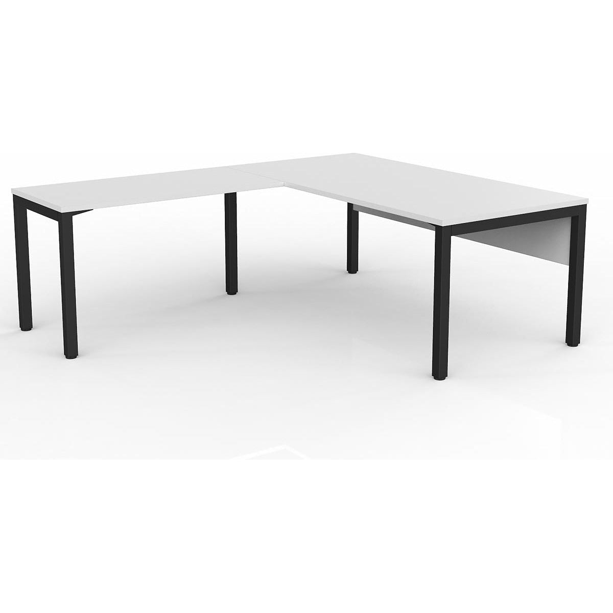 Axis Desk with Return and Modesty - White Worktop