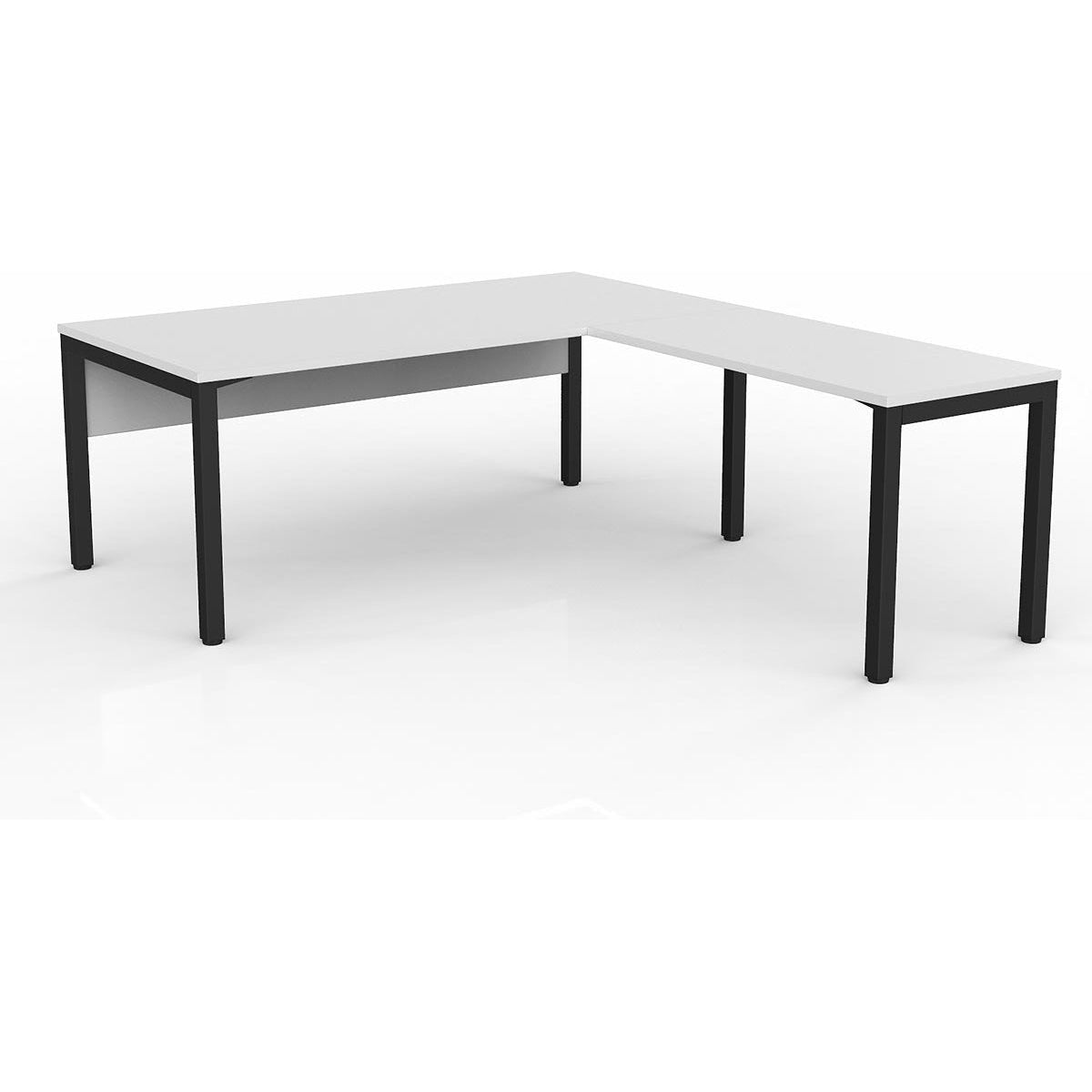 Axis Desk with Return and Modesty - White Worktop