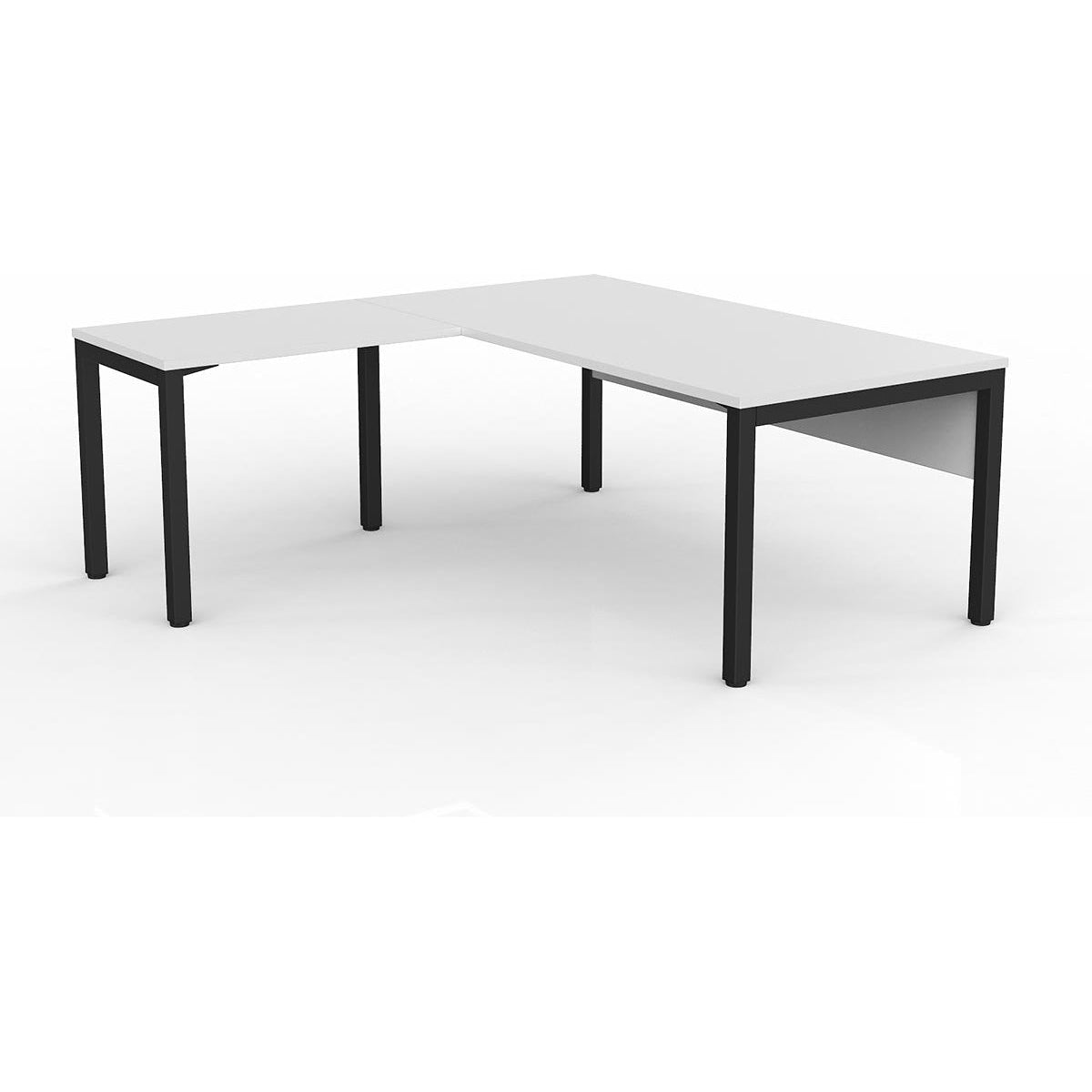 Axis Desk with Return and Modesty - White Worktop