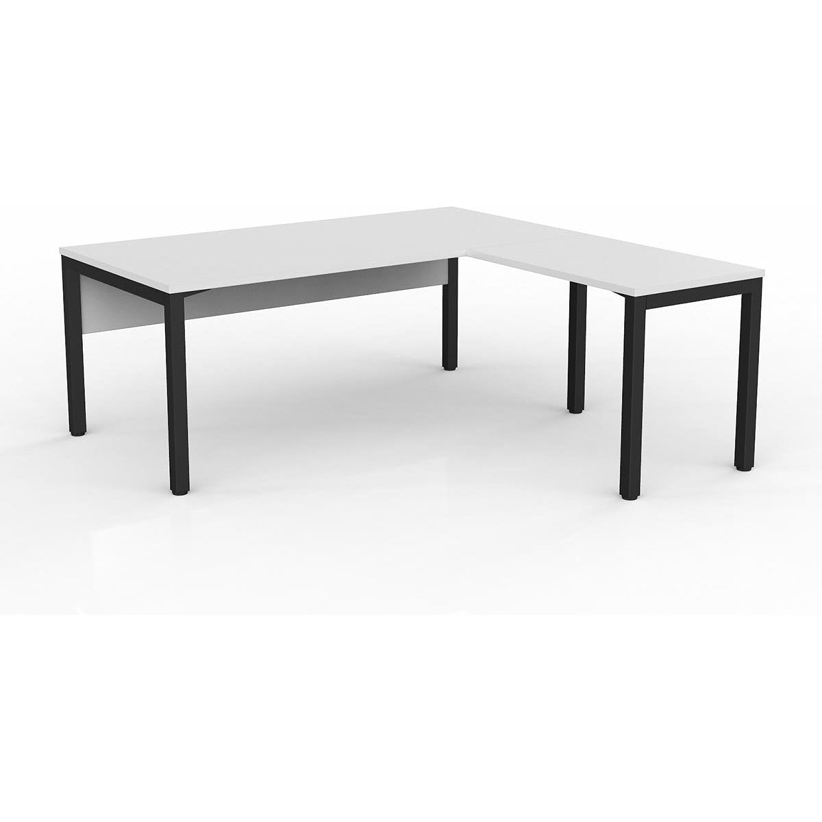 Axis Desk with Return and Modesty - White Worktop