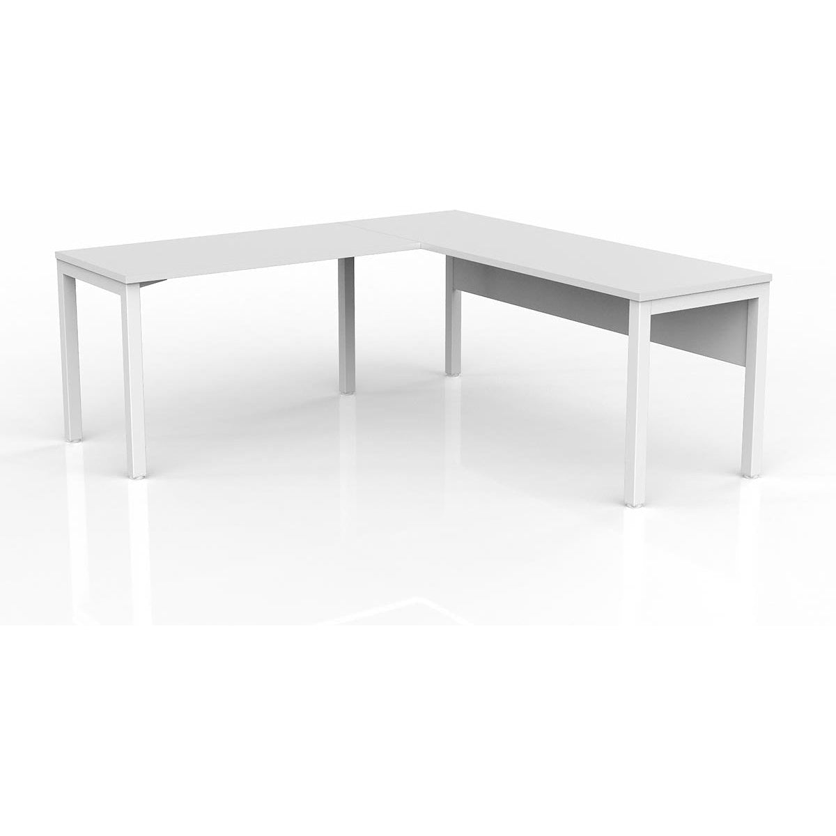 Axis Desk with Return and Modesty - White Worktop