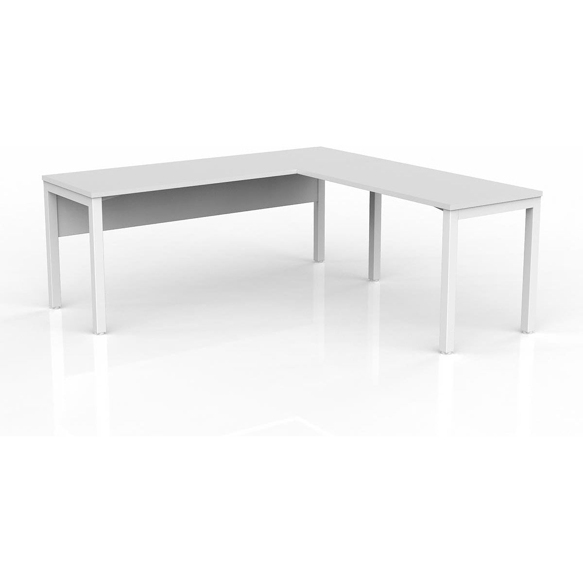 Axis Desk with Return and Modesty - White Worktop