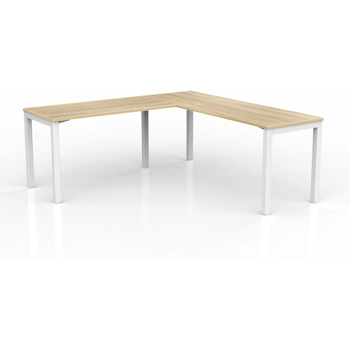 Axis Desk with Return - New Oak Worktop