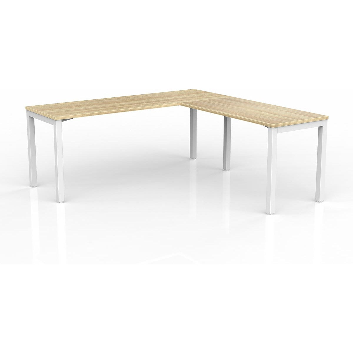 Axis Desk with Return - New Oak Worktop