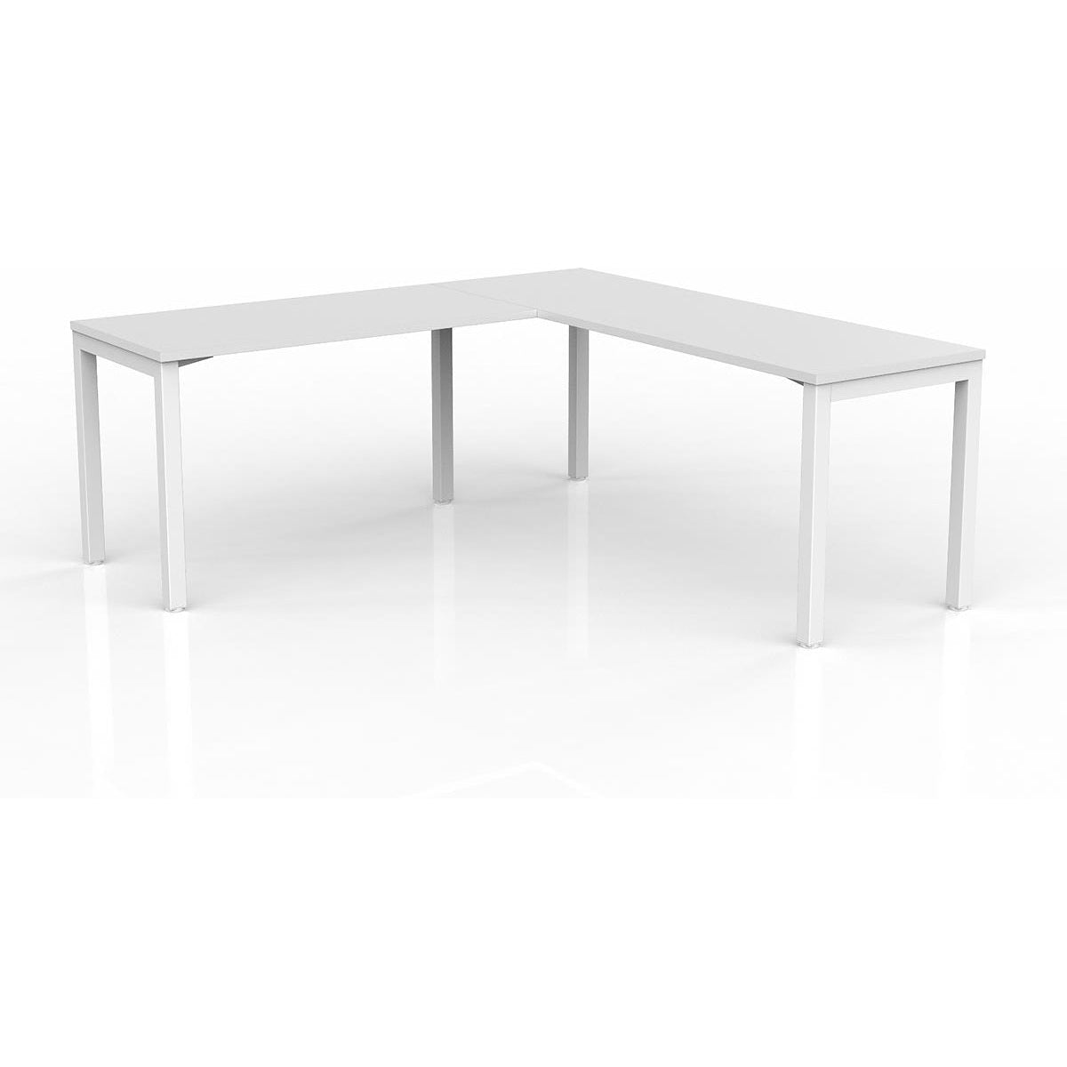 Axis Desk with Return - White Worktop