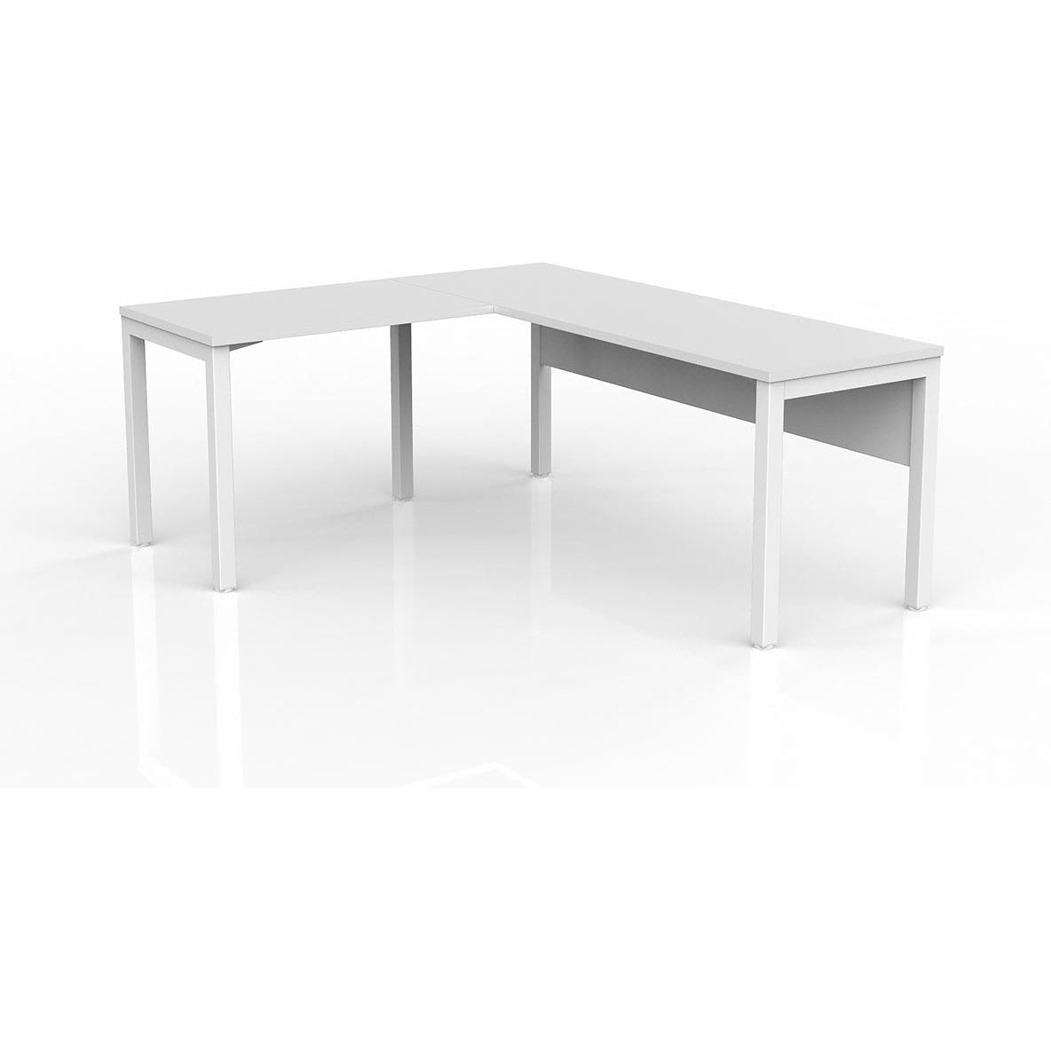 Axis Desk with Return and Modesty - White Worktop