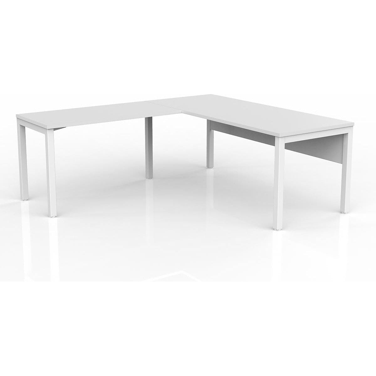 Axis Desk with Return and Modesty - White Worktop