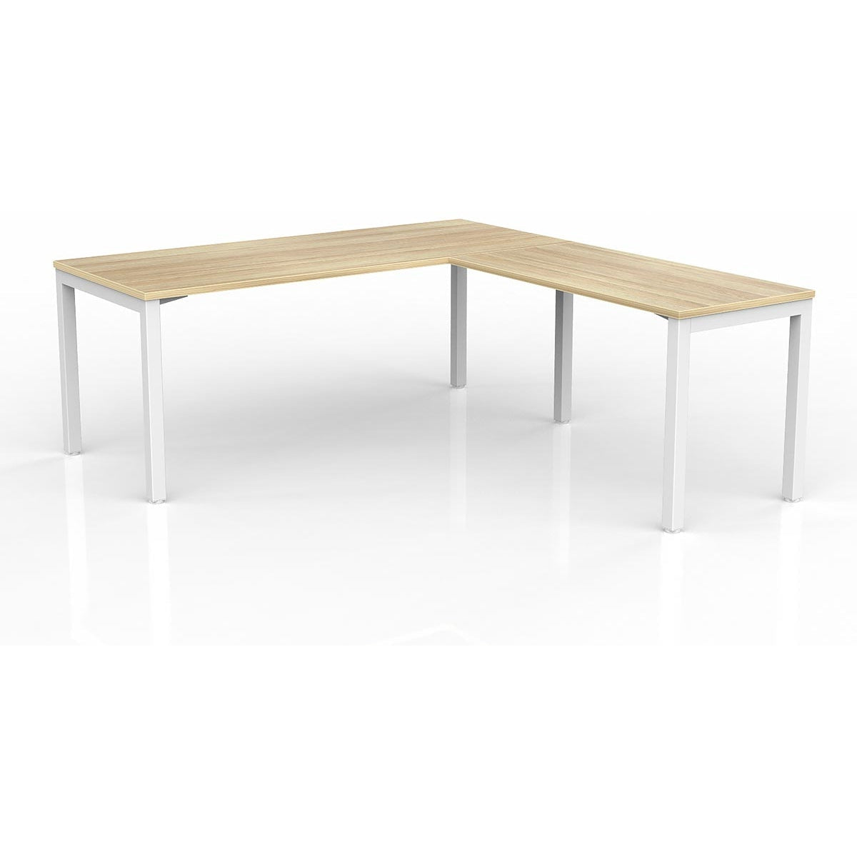 Axis Desk with Return - New Oak Worktop