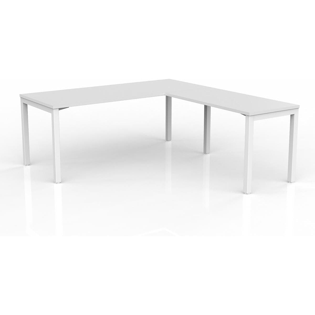 Axis Desk with Return - White Worktop